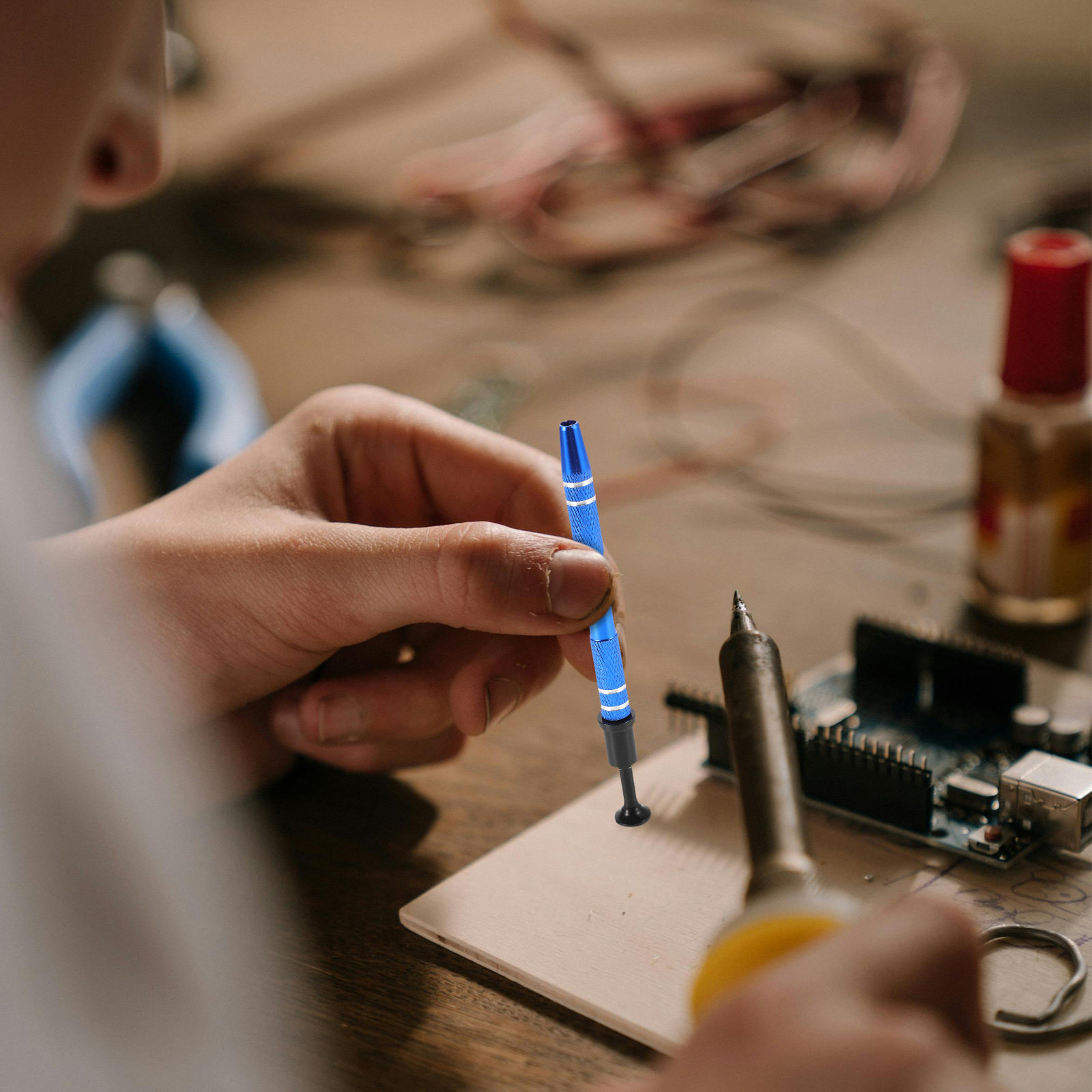 Ic Chip Puller - ชุดอุปกรณ์จับชิ้นส่วนอิเล็กทรอนิกส์ 1 ชุด ที่ดึงไอซีชิป ที่ถอนชิปโลหะ ที่จับชิปแบบกรงเล็บ
