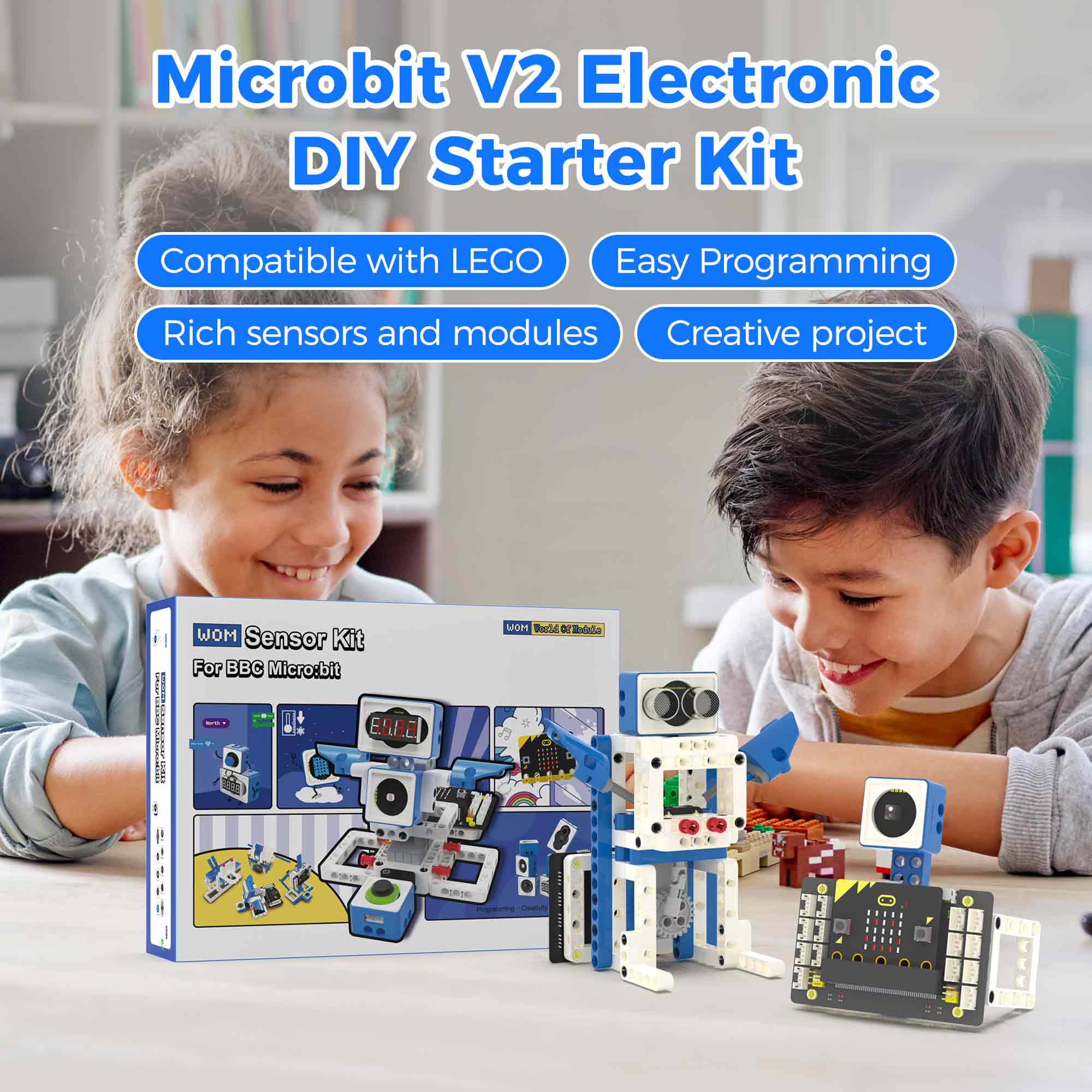 Diy Electronics Projects For Kids - ชุดรถหุ่นยนต์อัจฉริยะ BBC Microbit V2 ชุด STEM