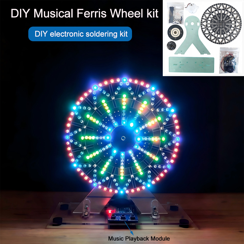Diy Electronics Repair Kit - ชุดอุปกรณ์อิเล็กทรอนิกส์ DIY ชุดวงล้อดนตรี LED พร้อมไฟ LED