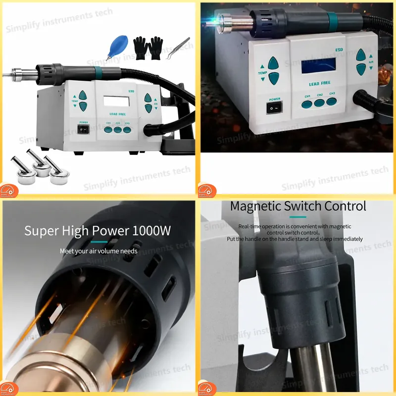 Diy Soldering Station No Electronics - ปืนลมร้อน BGA Rework Station หัวแร้งบัดกรี 1300W