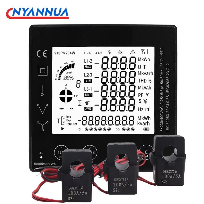 Diy Electronics Store - มิเตอร์วัดการใช้พลังงาน 3 เฟส สมาร์ท KWh มิเตอร์ไฟฟ้า