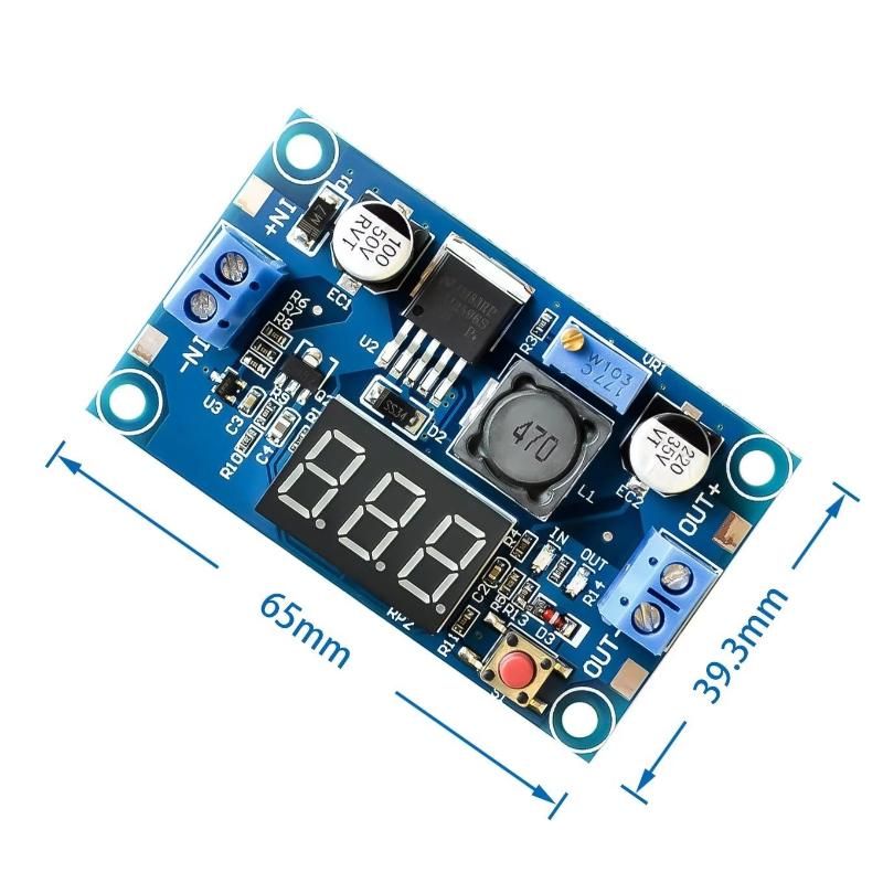 Diy In Electronics - โมดูลจ่ายไฟ LM2596 พร้อมหน้าจอแสดงผล 3A 2.5-40V ปรับค่าแรงดันไฟฟ้า