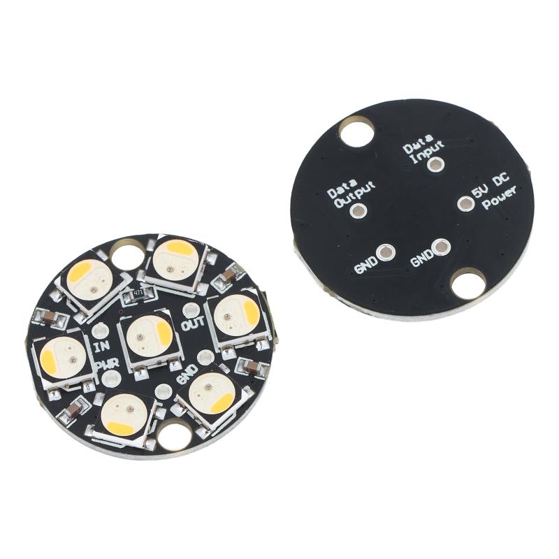 Useful Diy Electronics Projects - WS2812 7Bit แผงวงจร LED แบบกลม โมดูลความสว่างสูงที่ตั้งโปรแกรมได้