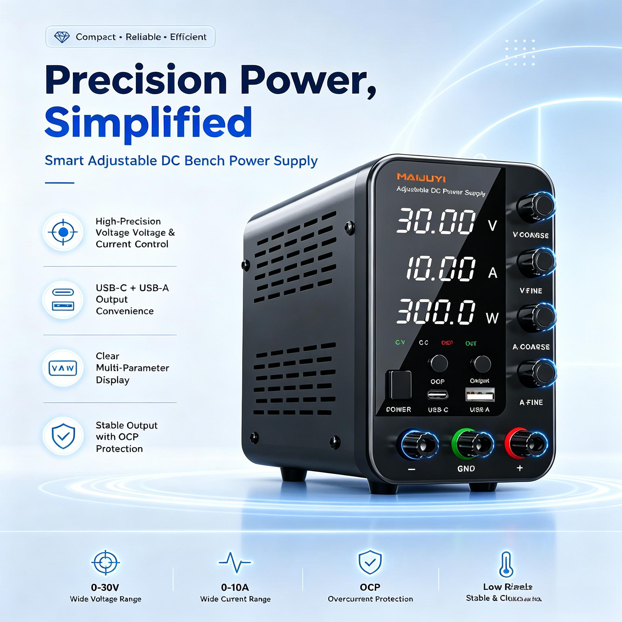 Dc Power Supply Variable - แหล่งจ่ายไฟ DC แบบปรับค่าได้หลายระดับ 30V 10A 5A