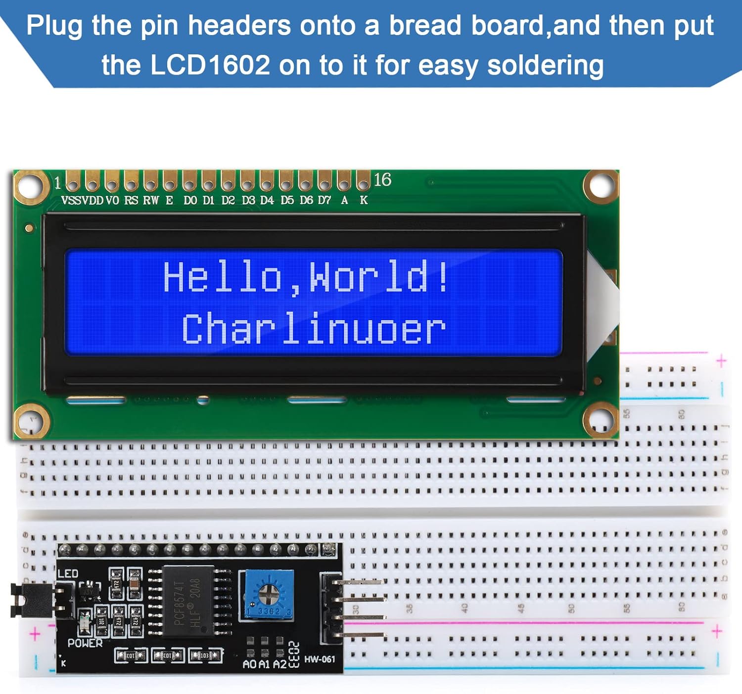 I2C Lcd Display - ชุดหนึ่ง 1602 LCD 20*4 หน้าจอสีน้ำเงิน โมดูล