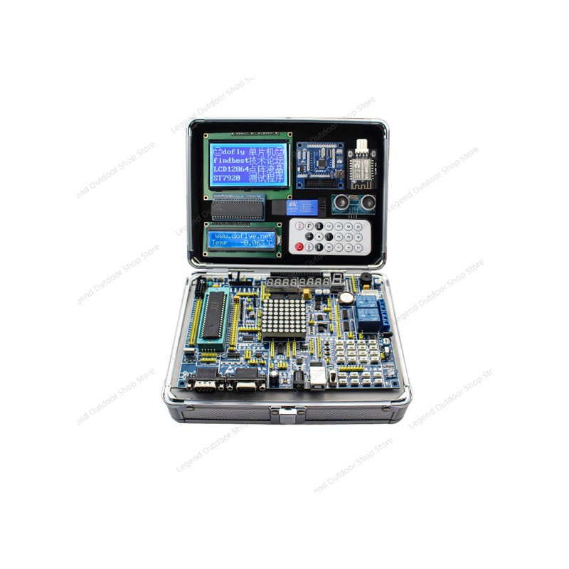 Diy Electronics Projects - LY-51S 51MCU บอร์ดพัฒนาการเรียนรู้กล่องทดสอบการทดลอง ตัวเรือนอะลูมิเนียม ชุด DIY