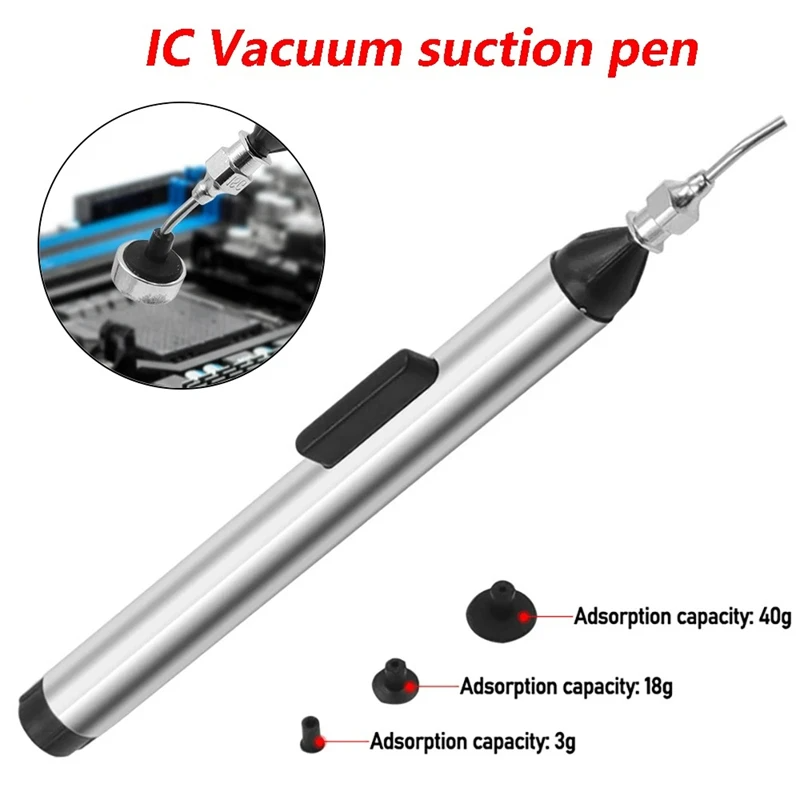 Ic Chip Puller - ชุดปากกาดูดสูญญากาศแบบแมนนวล 3 หัวฉีด SMD IC Extractor