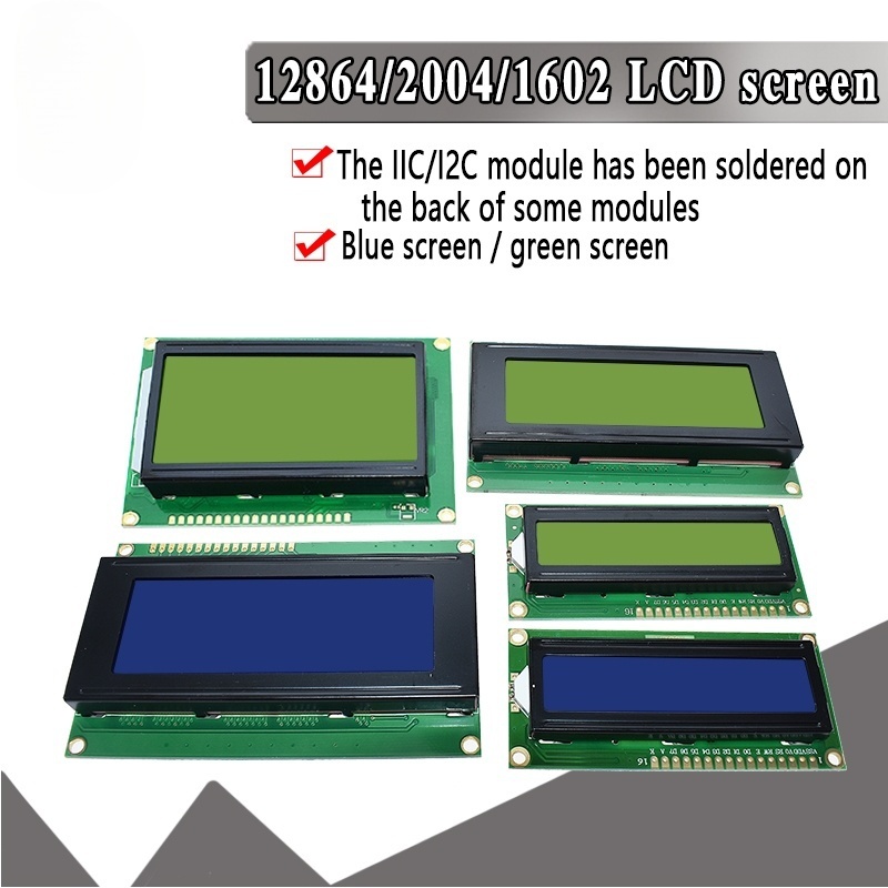 I2C Lcd Display - จอ LCD 1602 2004 โมดูลหน้าจอสีฟ้า-เขียว สำหรับ
