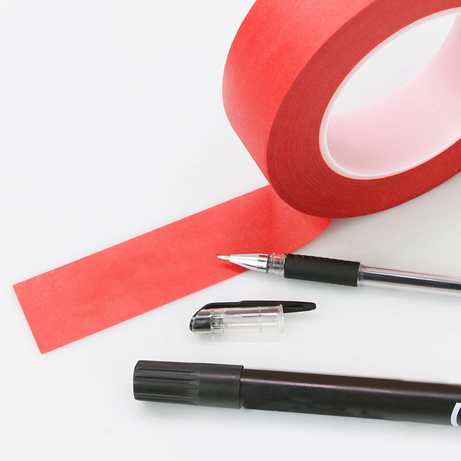 Diy Electronics Components - เทปกระดาษกาวสีแดง 3 ม้วน ทนความร้อนสูง สำหรับงานศิลปะ DIY