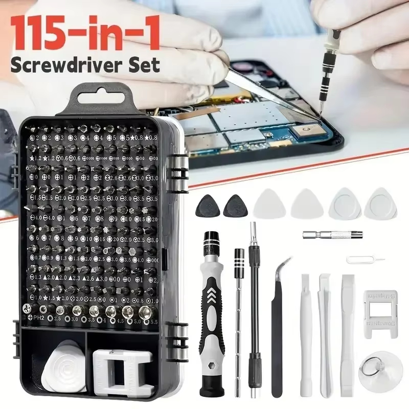 Diy Electronics Repair Kit - ชุดไขควงความแม่นยำสูง 115-in-1 พร้อมหัวแม่เหล็ก - ชุดเครื่องมือซ่อมอุปกรณ์อิเล็กทรอนิกส์สำหรับโทรศัพท์ แล็ปท็อป