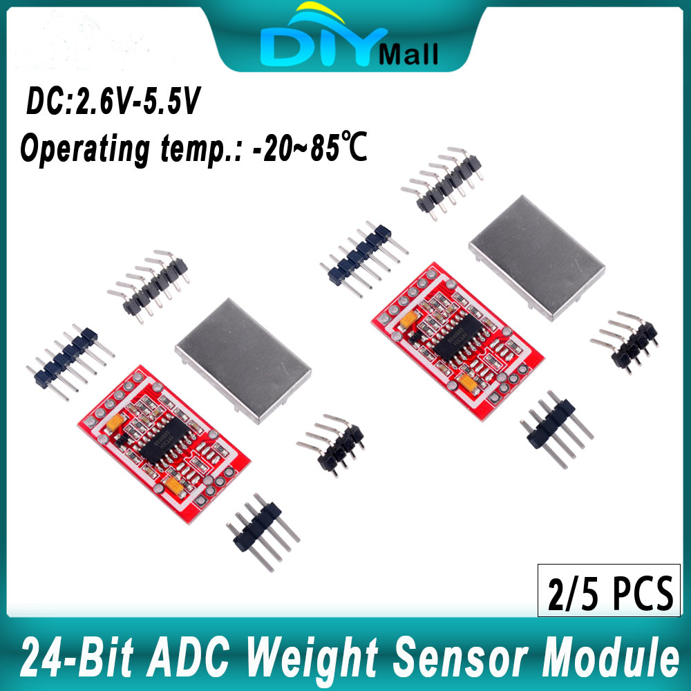 Diy Electronics Load Cell - 2/5PCS HX711 24-Bit ADC น้ําหนักเซนเซอร์โมดูลโล่โลหะสําหรับโหลดเซลล์อิเล็กทรอนิกส์ Scale