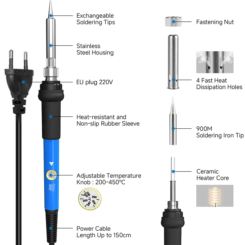 ชุดหัวแร้งบัดกรีไฟฟ้าปรับอุณหภ - Diy Electronics Hobby บทวิจารณ์และราคา